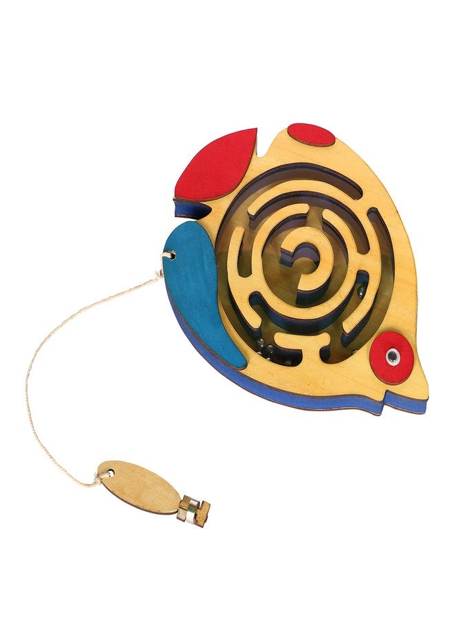 Techny Birds Technybirds Wooden Pecking Woodpecker, Wooden Fish Maze Puzzle, and Badge Combo | Educational Toys for Kids | Montessori Learning | Imaginative Play | Problem-Solving - Image 5